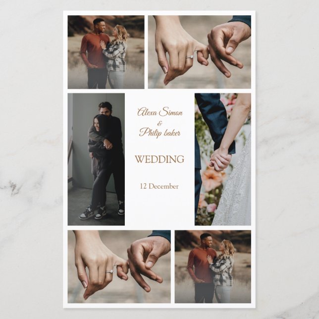 Élégant menu de mariage photo moderne et minimalis (Devant)