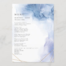 Elégant menu de printemps mariage de l'Agate Bleu