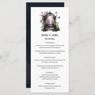 Elégant menu du jardin gothique