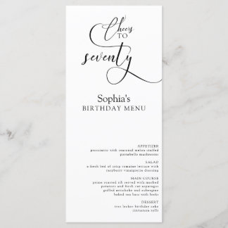 Elégant menu fête du 70e anniversaire