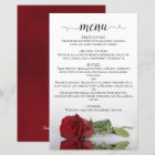 Élégant menu Mariage budget Rose rouge