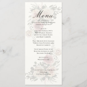 Élégant menu Mariage de automne d'hiver Floral