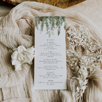 Élégant menu Mariage de Noël