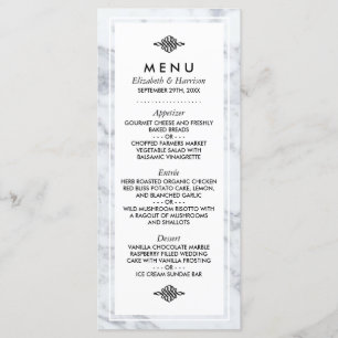 Elégant menu Mariage en marbre Vintage
