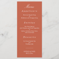 Élégant menu Mariage en terre cuite