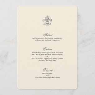 Élégant menu Mariage Fleur de Lis