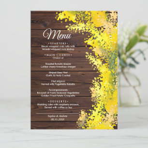 Elégant menu Mariage Fleurs Mimosa