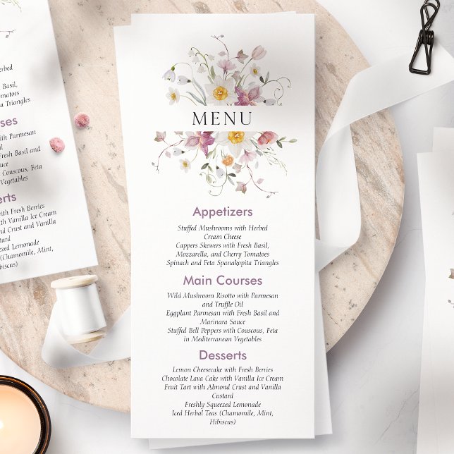 Elégant menu Mariage Floral Invitation (Créateur téléchargé)