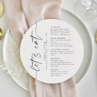 Élégant menu Mariage rond Script