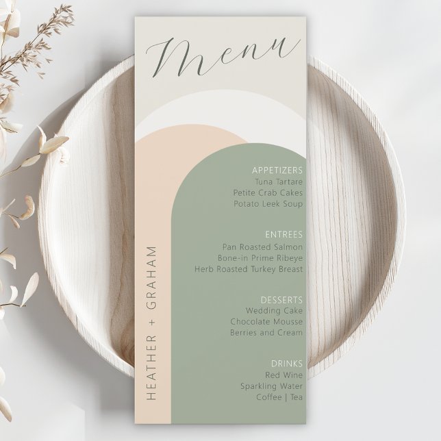 Élégant menu Mariage Sage Green (Créateur téléchargé)