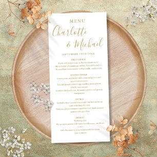 Élégant menu Mariage Script Signature