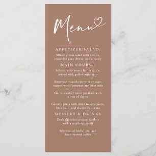 Élégant Menu Minimaliste Moderne Brun Clair