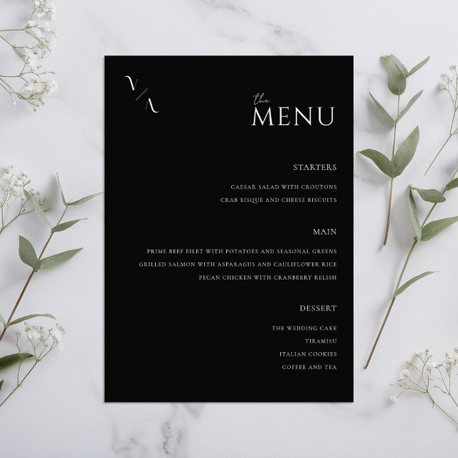 Élégant menu minimaliste moderne Mariage (Créateur téléchargé)