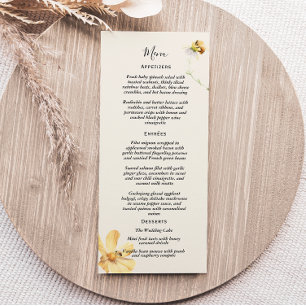 Élégant menu plat Mariage Daisy