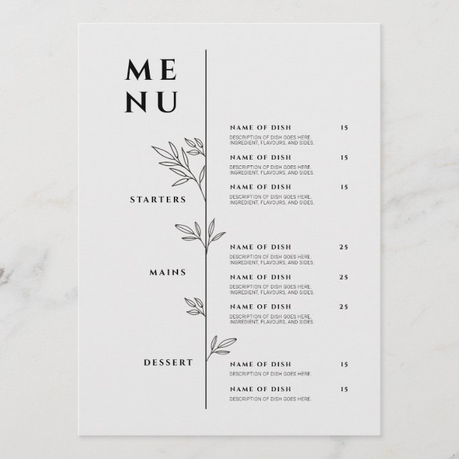 Elegant Menu - Restaurant Menu Minimalist (Front)
