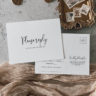 Élégant Menu Script Choix Carte Postale Rsvp