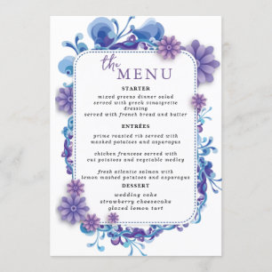 Elégant Menu Table de mariage Cartes Menu Plat Men