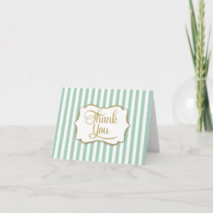 Élégant Merci de la bande d'or verte à la menthe