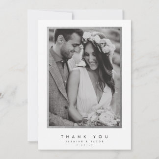 Élégant Merci de mariage Carte photo