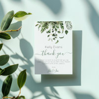 Élégant Merci de Mariage végétal vert