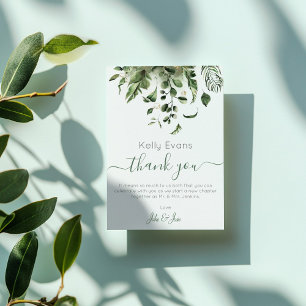 Élégant Merci de Mariage végétal vert