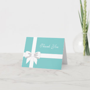 Élégant Merci de ruban blanc bleu Turquoise