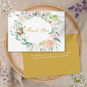 Élégant Merci de script Aquarelle Roses Floral