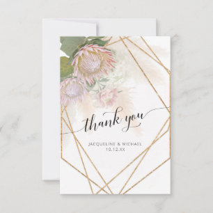Élégant Merci de script moderne géométrique Floral
