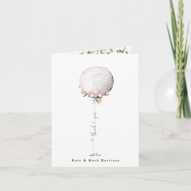 Élégant Merci floral de ballon (Devant)