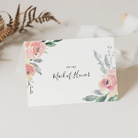 Élégant Merci floral rose Blush