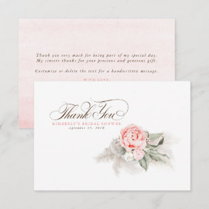 Élégant Merci floral rose laiton Pampas