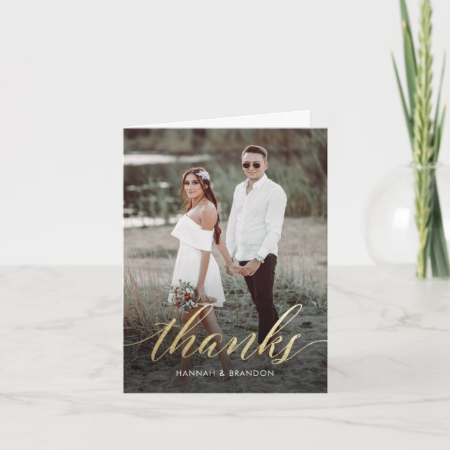 Élégant Merci Gold Script (Devant)