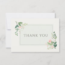 Élégant Merci Mariage rose et vert