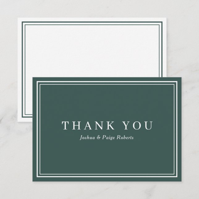 Élégant Merci personnalisé minimaliste Emerald Gre (Devant / Derrière)