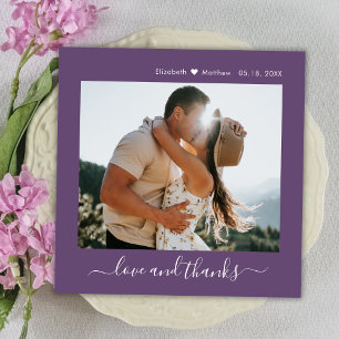 Elégant Merci Script Mauve 2 Mariage photo