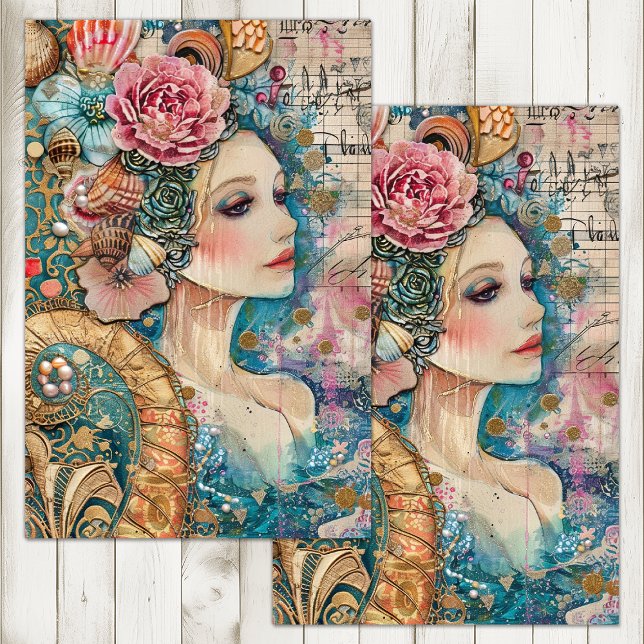 ELEGANT MERMAID DECOUPAGE TISSUE PAPER (ELEGANT MERMAID DECOUPAGE TISSUE PAPER)