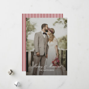 Elegant Merry and Married Holiday Photo Card