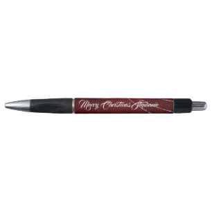Elegant Merry Christmas Burgundy Pen