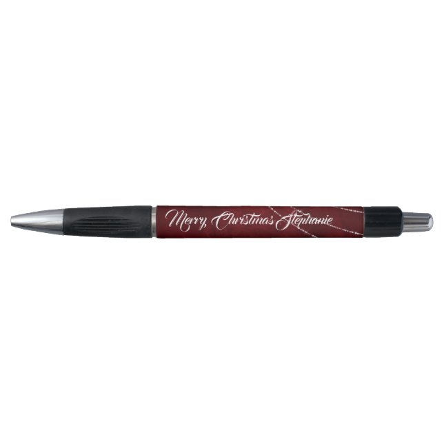 Elegant Merry Christmas Burgundy Pen (Front)