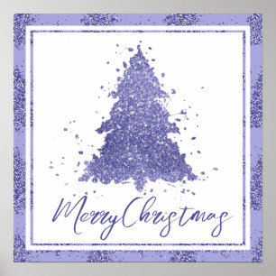 Elegant Merry Christmas Charming Lavender Tree Poster