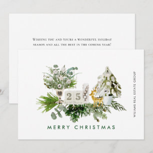 Elegant Merry Christmas Composition Corporate Holiday Card