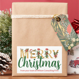 Elegant Merry Christmas Customized Company Party Sticker