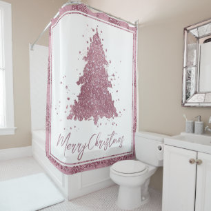 Elegant Merry Christmas   Dusty Mauve Pink Tree
