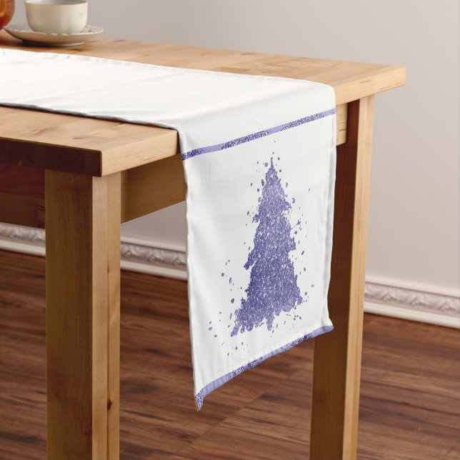 Elegant Merry Christmas | Dusty Mauve Pink Tree Short Table Runner (In Situ)