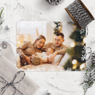 Elegant Merry Christmas Family Photo Card Frame