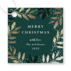 Elegant Merry Christmas Gold Branch Holiday