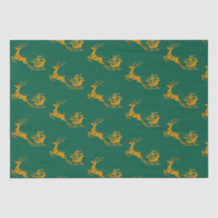 Elegant Merry Christmas Gold santa Deer xmas patte Tissue Paper