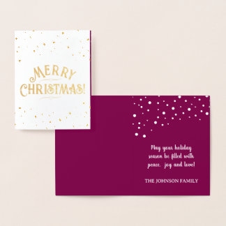 Elegant Merry Christmas Gold/Silver Holiday Foil Card