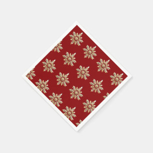 Elegant Merry Christmas Gold Snowflake xmas Napkin