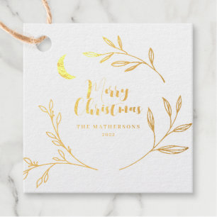 Elegant Merry Christmas Holiday Favour Tags